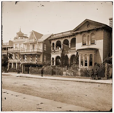 Charleston South Carolina. Headquarters of Gen. John P. Hatch South Battery