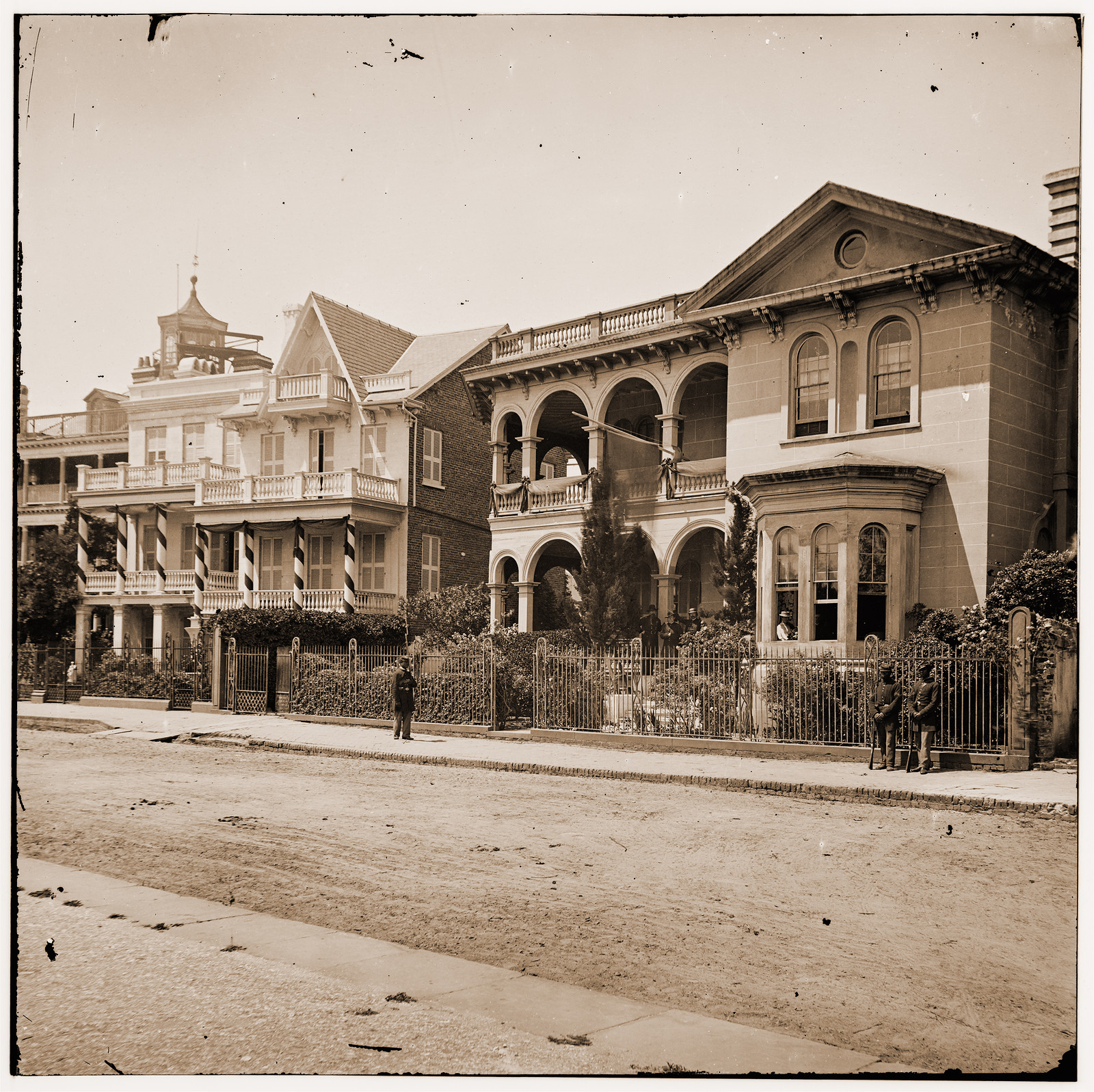 Charleston South Carolina. Headquarters of Gen. John P. Hatch South Battery, 1865 — historic photograph