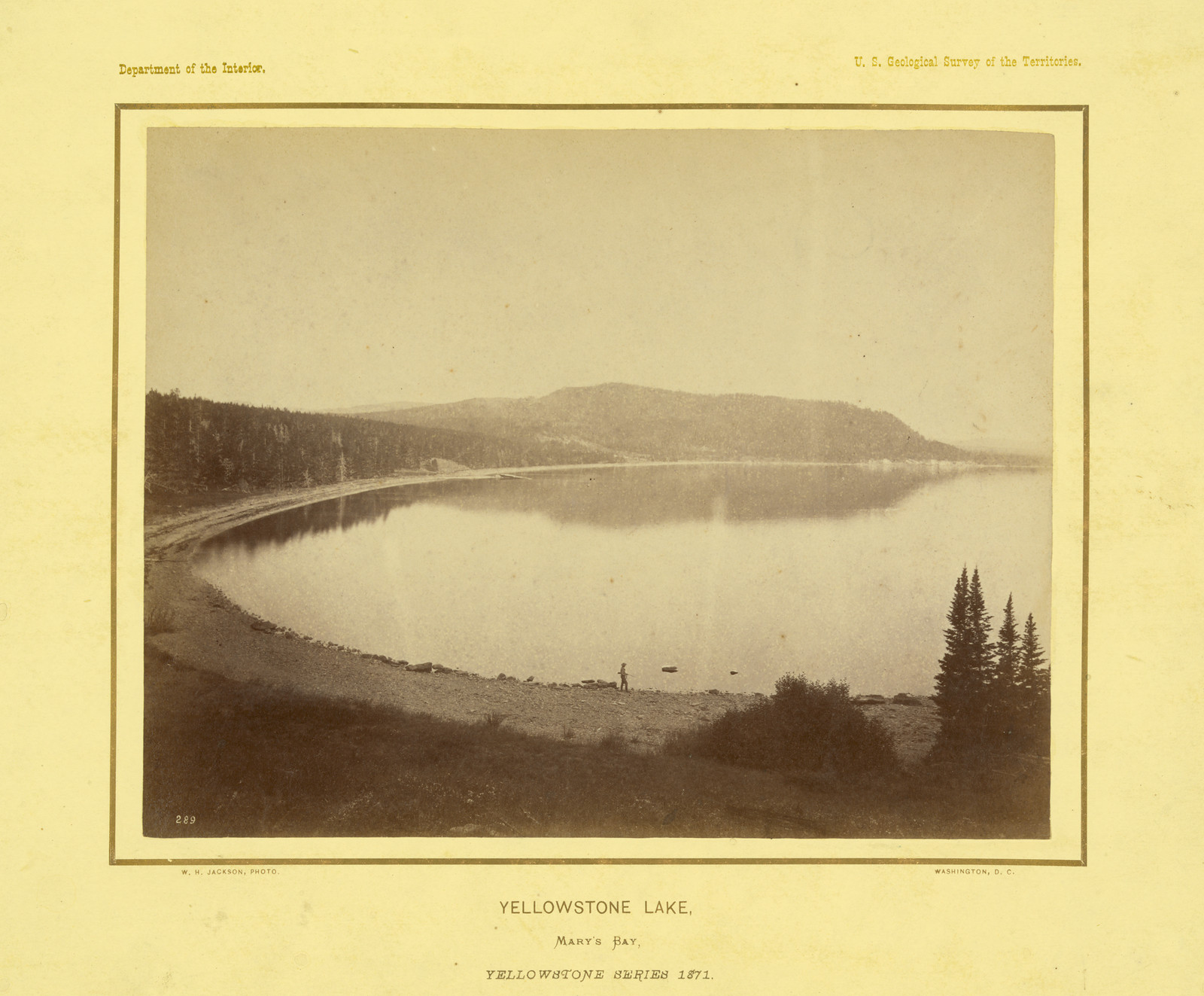 Yellowstone Lake Marys Bay, 1871 — historic photograph