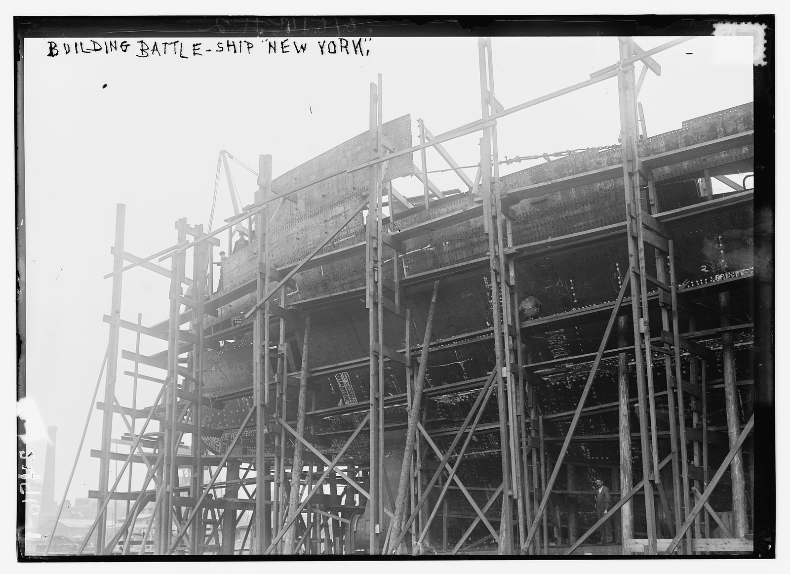 Bldg. Battle-ship NEW YORK, n/a — historic photograph