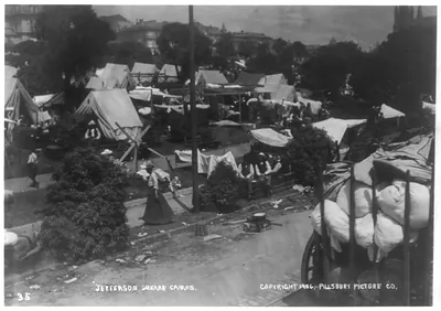 Jefferson Square camps, after the San Francisco earthquake and fire