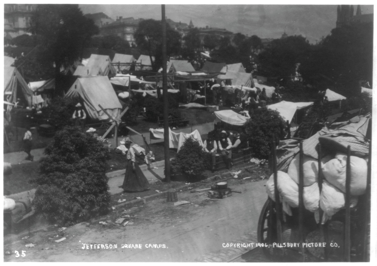 Jefferson Square camps, after the San Francisco earthquake and fire, c1906. — historic photograph