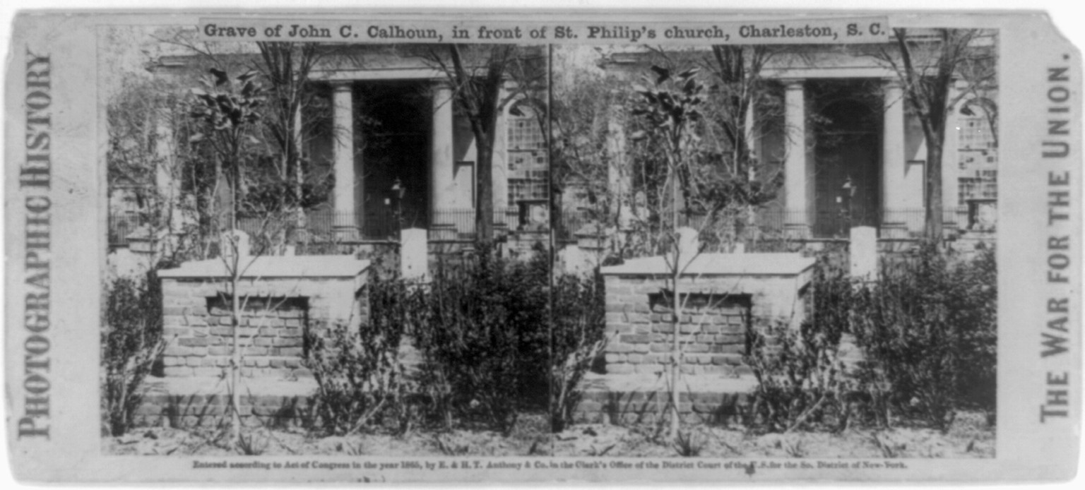 Grave of John C. Calhoun, in front of St. Philip's Church, Charleston, S.C., c1865. — historic photograph