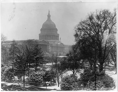 View of the U.S. Capitol with snow