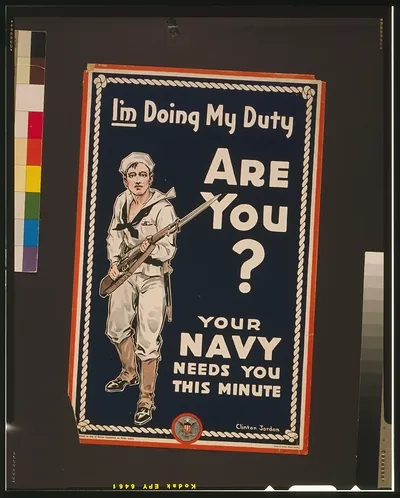 I'm doing my duty are you? Your Navy needs you this minute / Clinton Jordan.