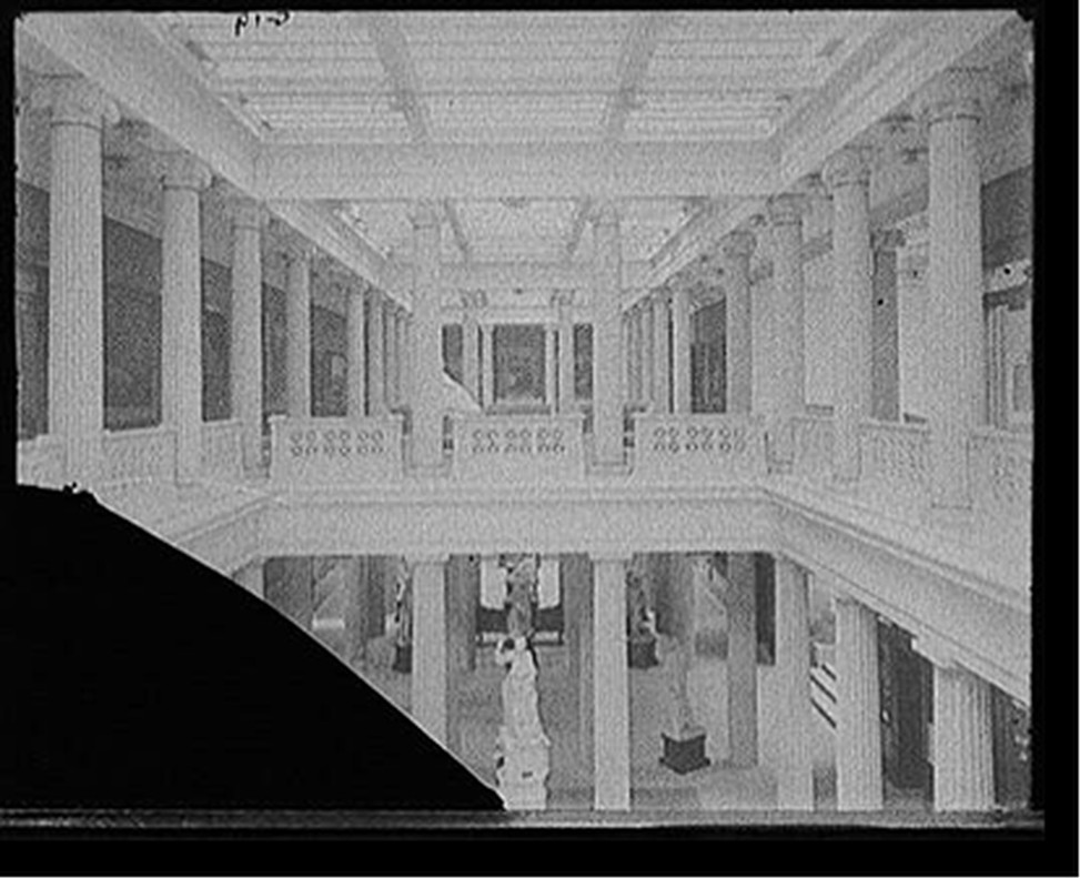 [Corcoran Gallery of Art, main gallery from balcony, Washington, D.C.], [between 1905 and 1915] — historic photograph