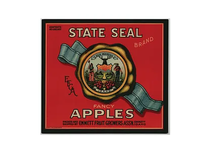 State Seal Brand Fancy Apples crate label