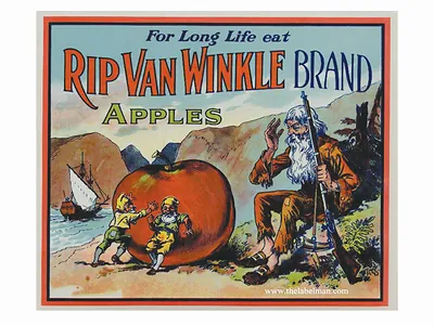 Rip Van Winkle Brand Apples fruit label