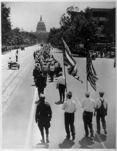 Bonus marcher on Penna Ave., Washington, D.C. July 1932