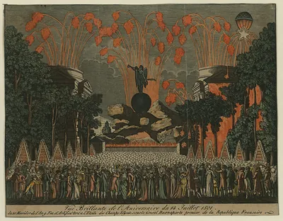 Fireworks display for the 14 July 1801 anniversary, Champs-Élysées