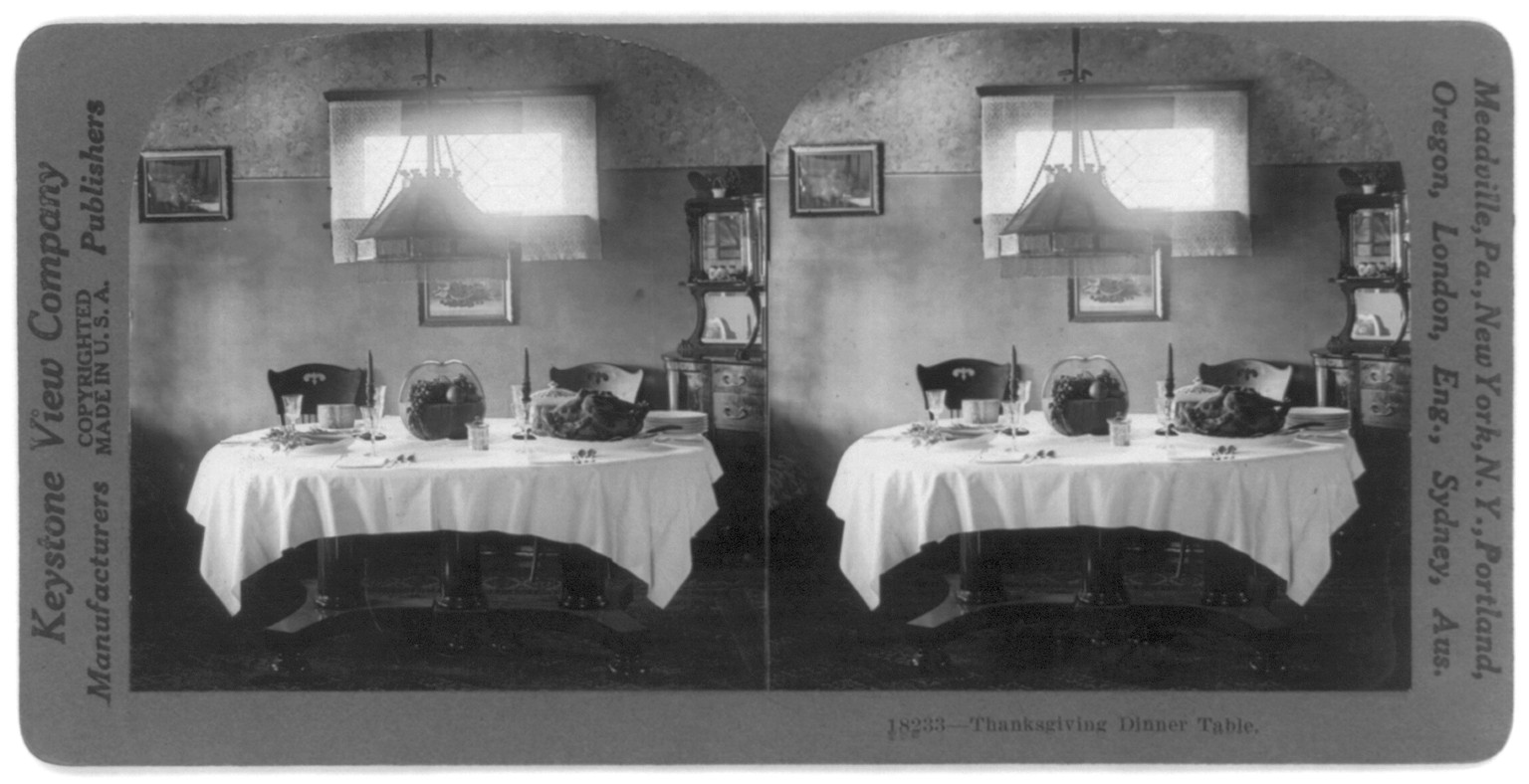 Thanksgiving dinner table, c1923. — historic photograph