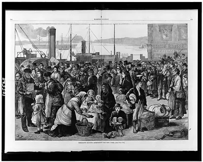 Emigrants leaving Queenstown for New York / M.F.