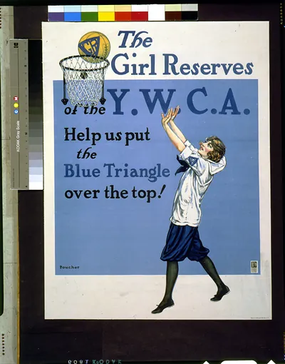The girl reserves of the Y.W.C.A. Help us put the Blue Triangle over the top! / Poucher.