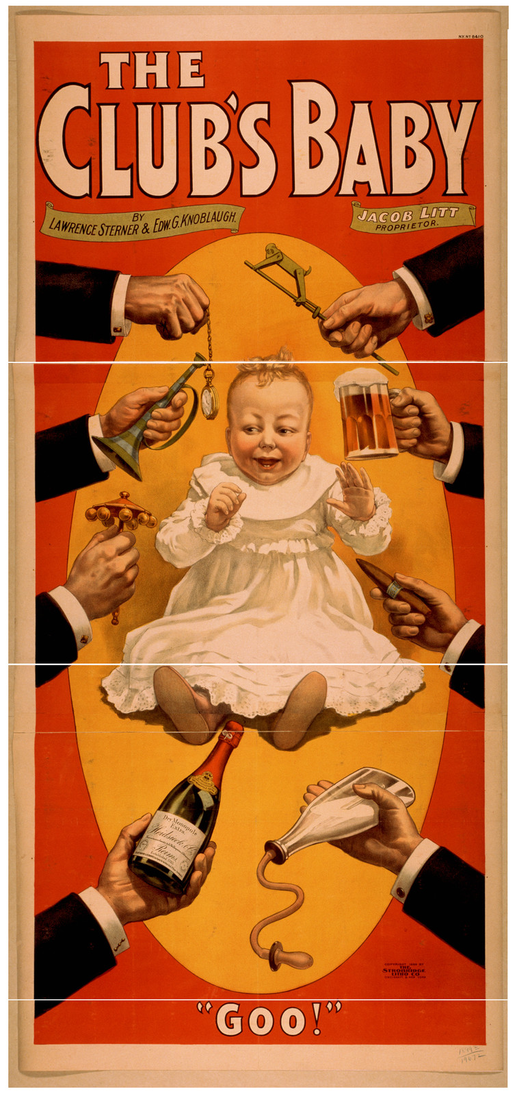 The clubs baby by Lawrence Sterner & Edw. G. Knoblaugh., 1899 — vintage poster