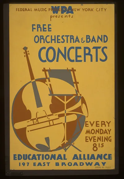 WPA Federal Music Project of New York City presents free orchestra & band concerts Ed