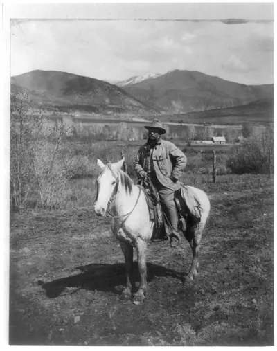 [Theodore Roosevelt on horseback]