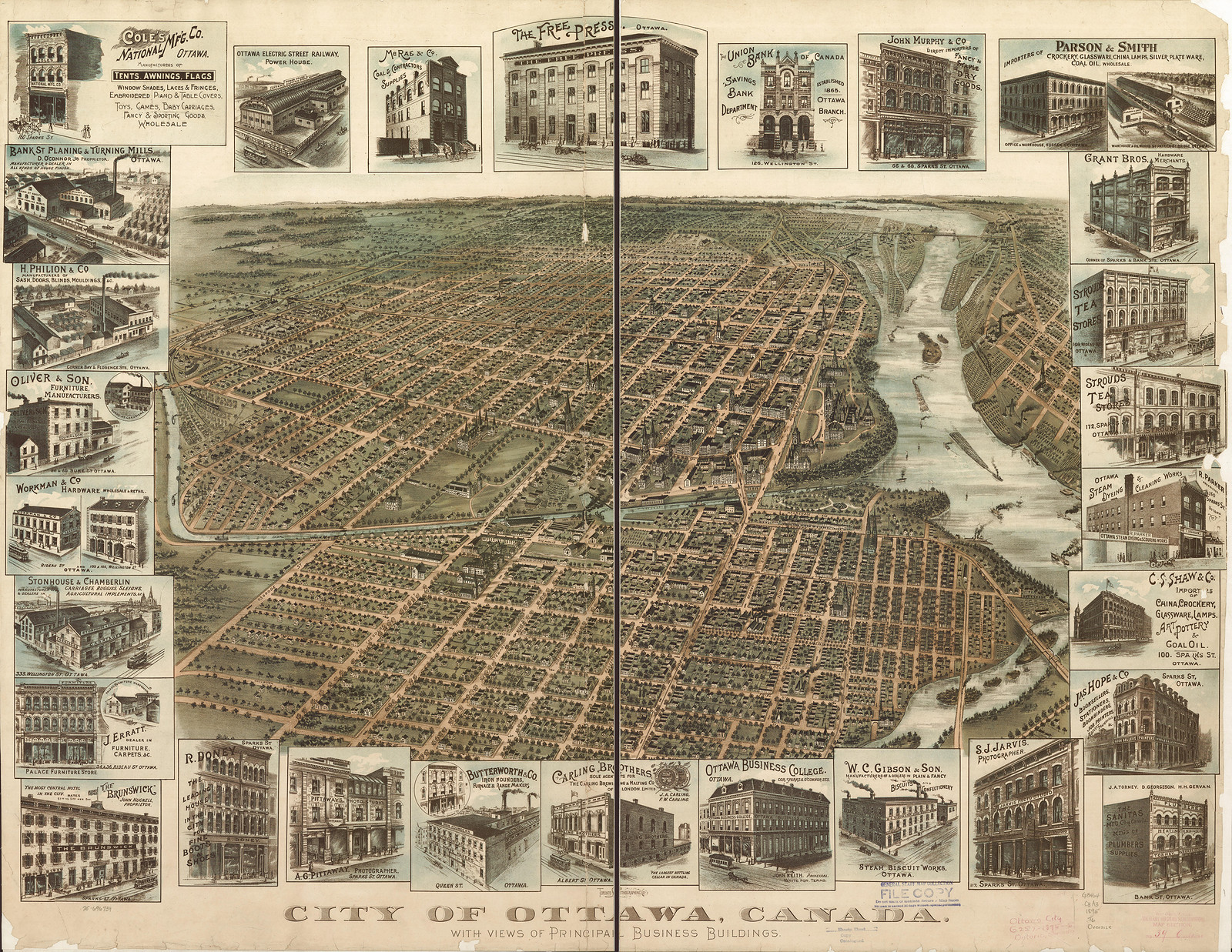 CANADA-Ottawa-1895, 1895 — antique map