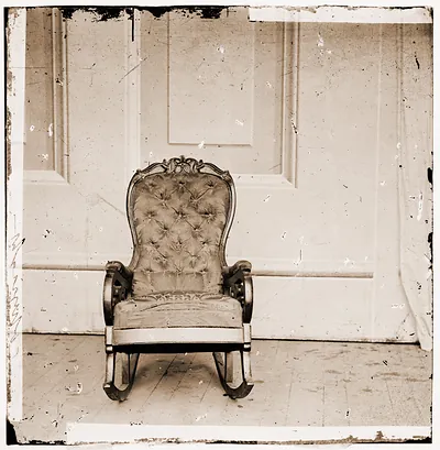Washington District of Columbia. Chair occupied by Lincoln when assassinated