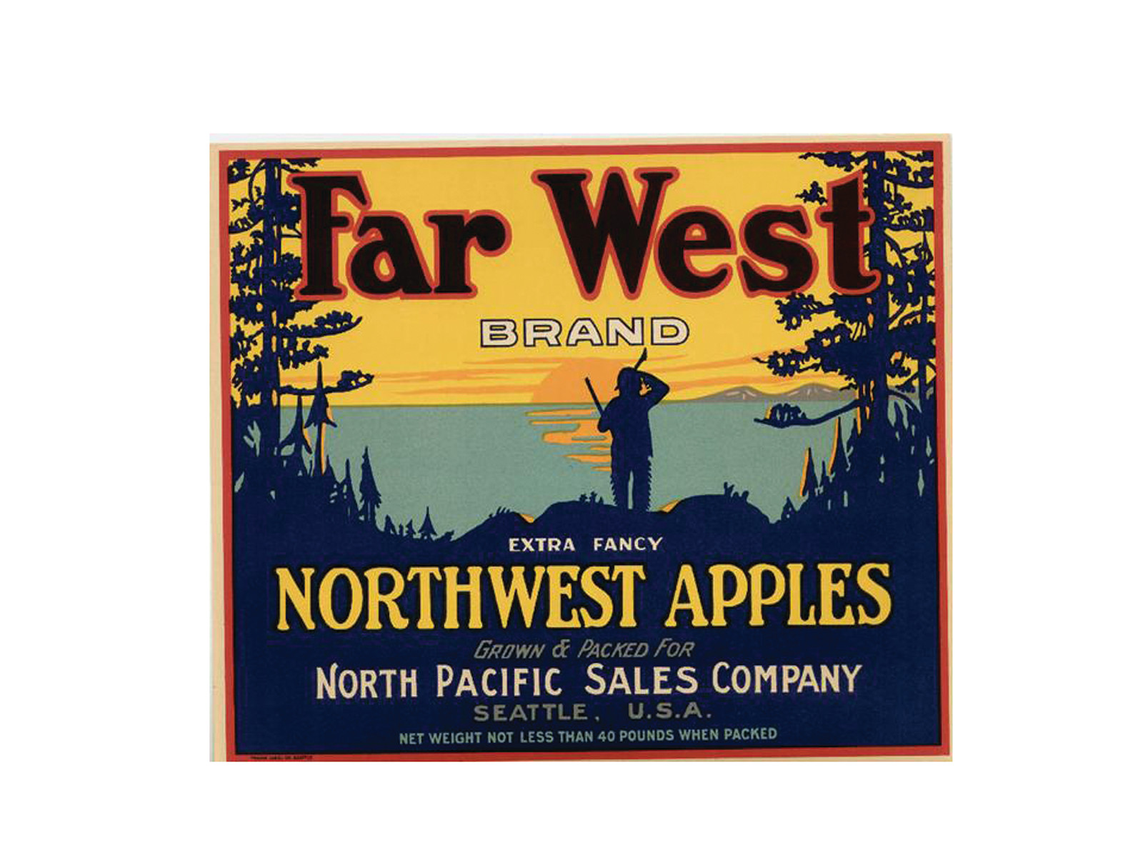 Far West Brand Northwest Apples crate label — historic image