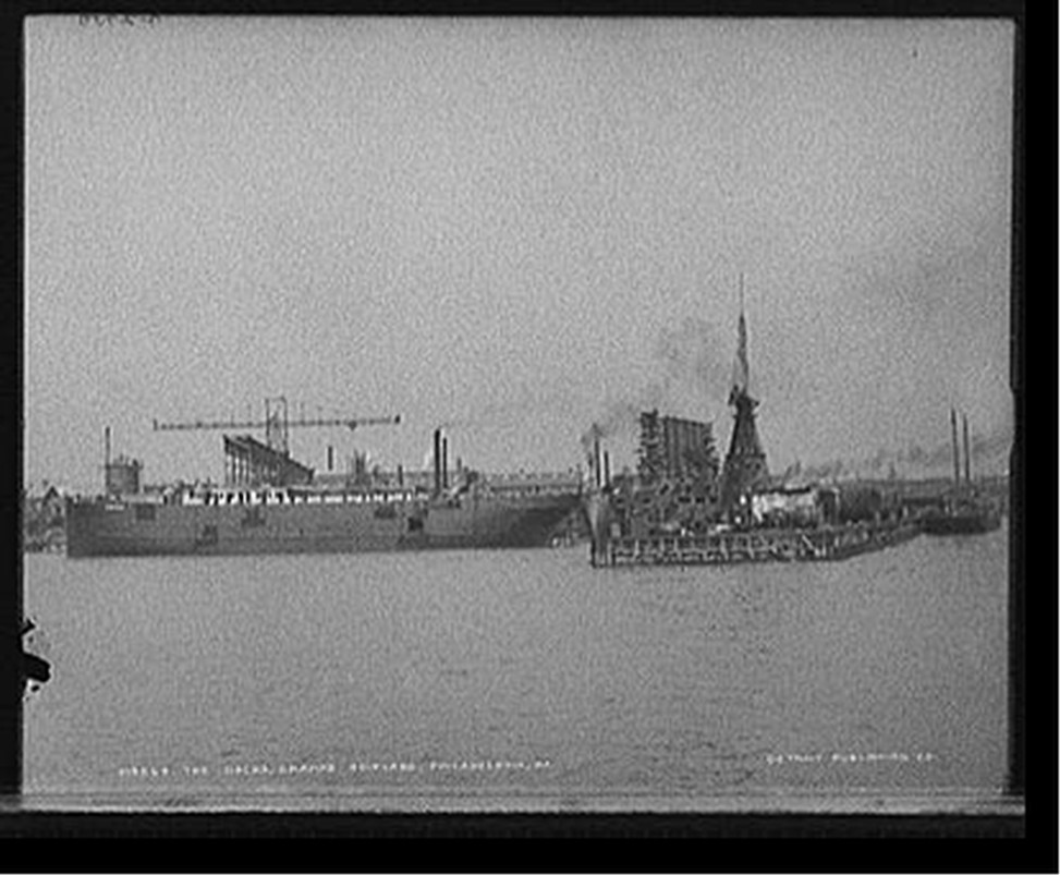 Docks, Cramps Shipyard, Philadelphia, Pa., The, [between 1900 and 1906] — historic photograph