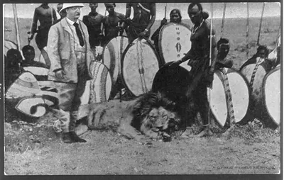 Pres. Theodore Roosevelt in Africa: Lion hunt on Athi Plains