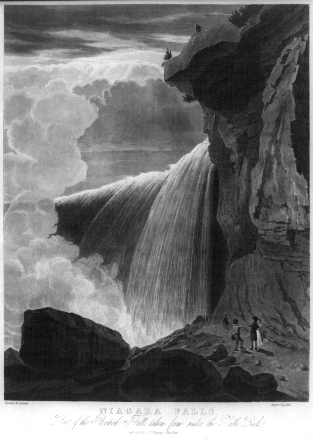 Niagara Falls. Part of the British fall, taken from under the table rock, [no date recorded on shelflist card] — historic print