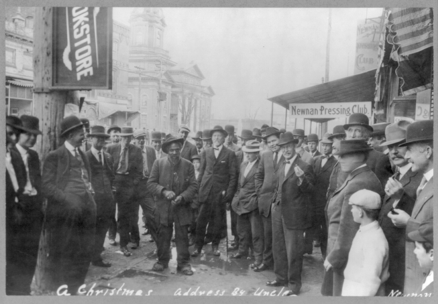 A Christmas address by Uncle"" — historic photograph