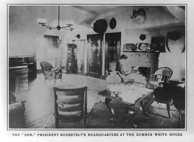 The Den President Roosevelt's headquarters at the summer White House