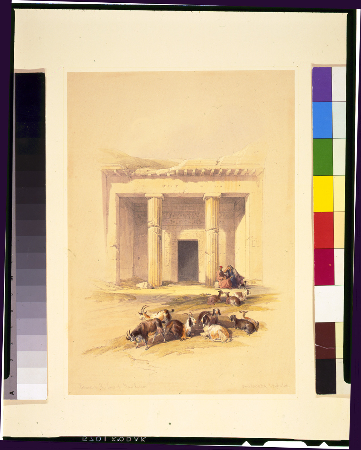 Entrance to the caves of Beni Hassan / David Roberts, R.A., [published between 1846 and 1849] — antique lithograph