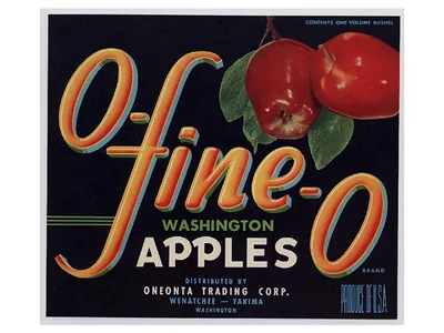 O-fine-O Washington Apples crate label