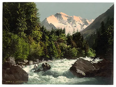 Jungfrau and Zweilutschine Bernese Oberland Switzerland