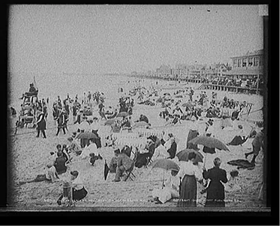 On the beach at Ross' pavilion, Ocean Grove, N.J.