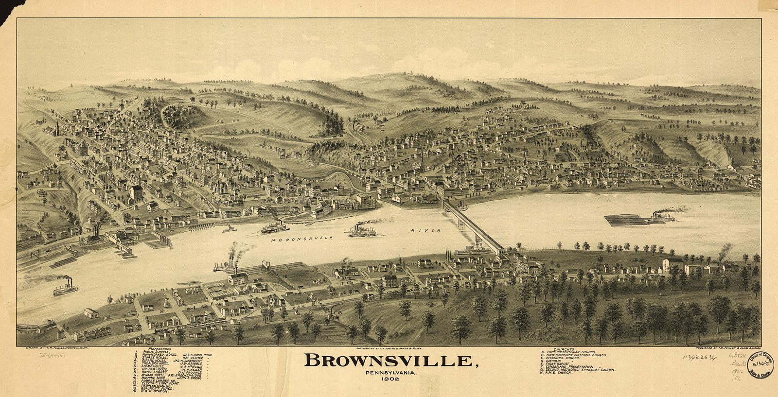 Brownsville, Pennsylvania, 1902, 1902 — antique map