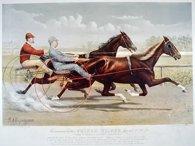 The renowned trotter Prince Wilkes record, 2:14 1/3; owned by George A. Singerly of Philadelphia