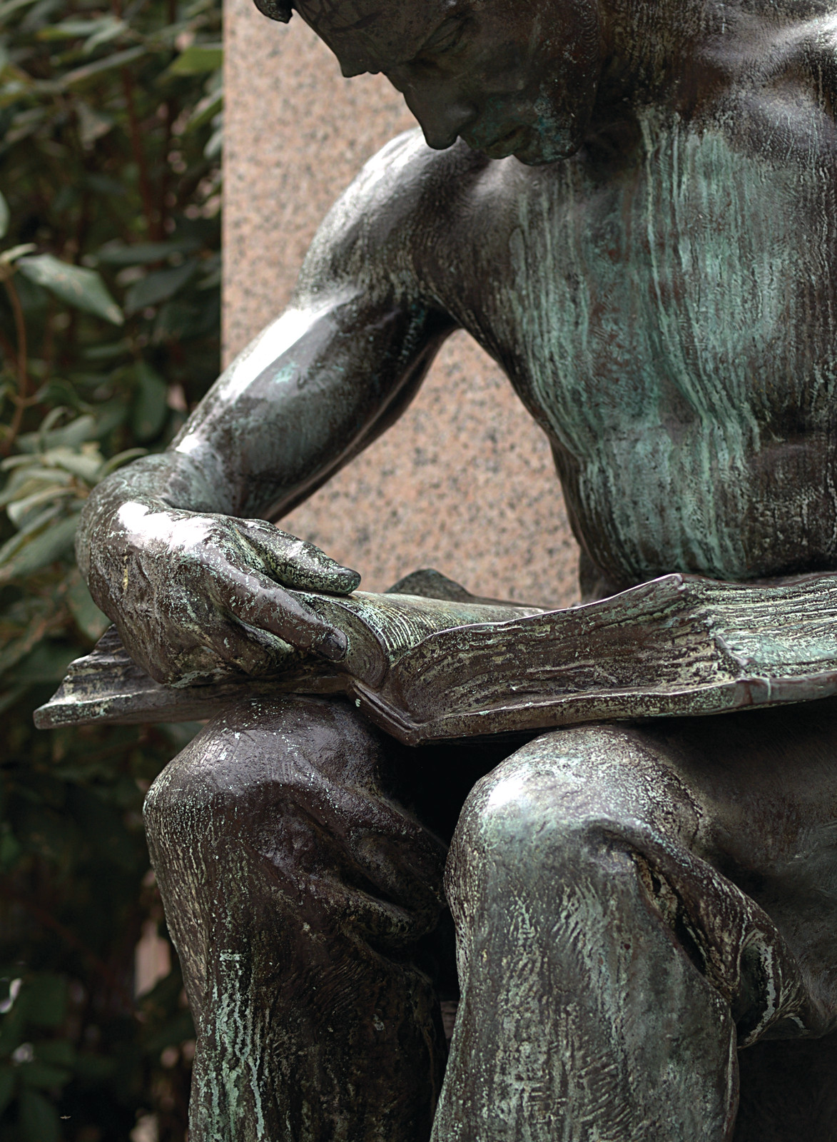 Detail, Daniel Chester French's 1904 Bronze, Labor Reading, Pittsburgh, PA. By: takomabibelot, — historic image