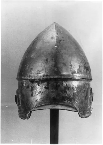 [Viking helmet - front view]