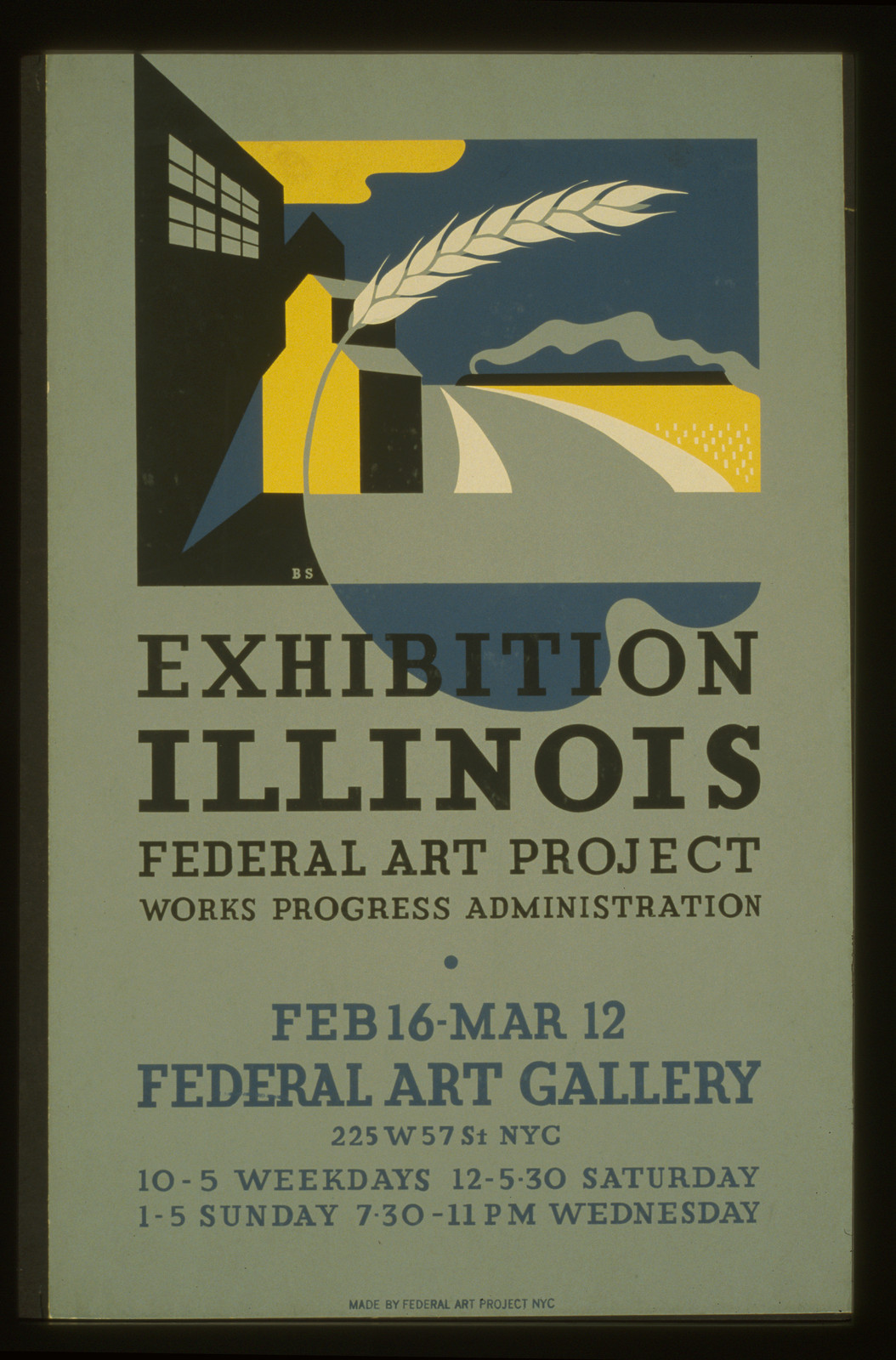 Exhibition Illinois Federal Art Project Works Progress Administration / B.S., 1936 — vintage poster