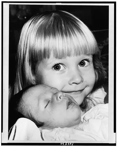 Vintage Americana Print - My baby brother.James Mooney