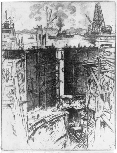 The guard gate [under construction], Gatun Lock, Panama