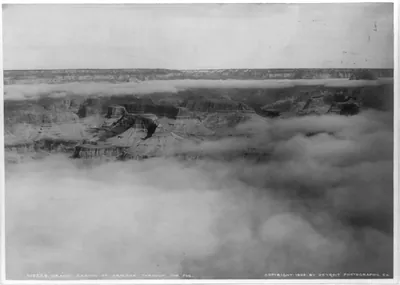 Grand Canyon of Arizona through the fog