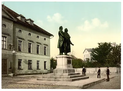 The Schiller and Goethe Monument Weimar Thuringia Germany
