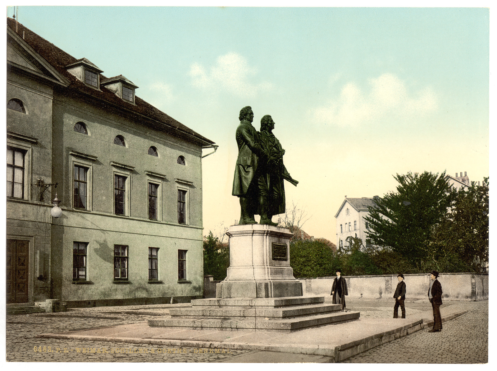 The Schiller and Goethe Monument Weimar Thuringia Germany, [between ca. 1890 and ca. 1900]. — historic print