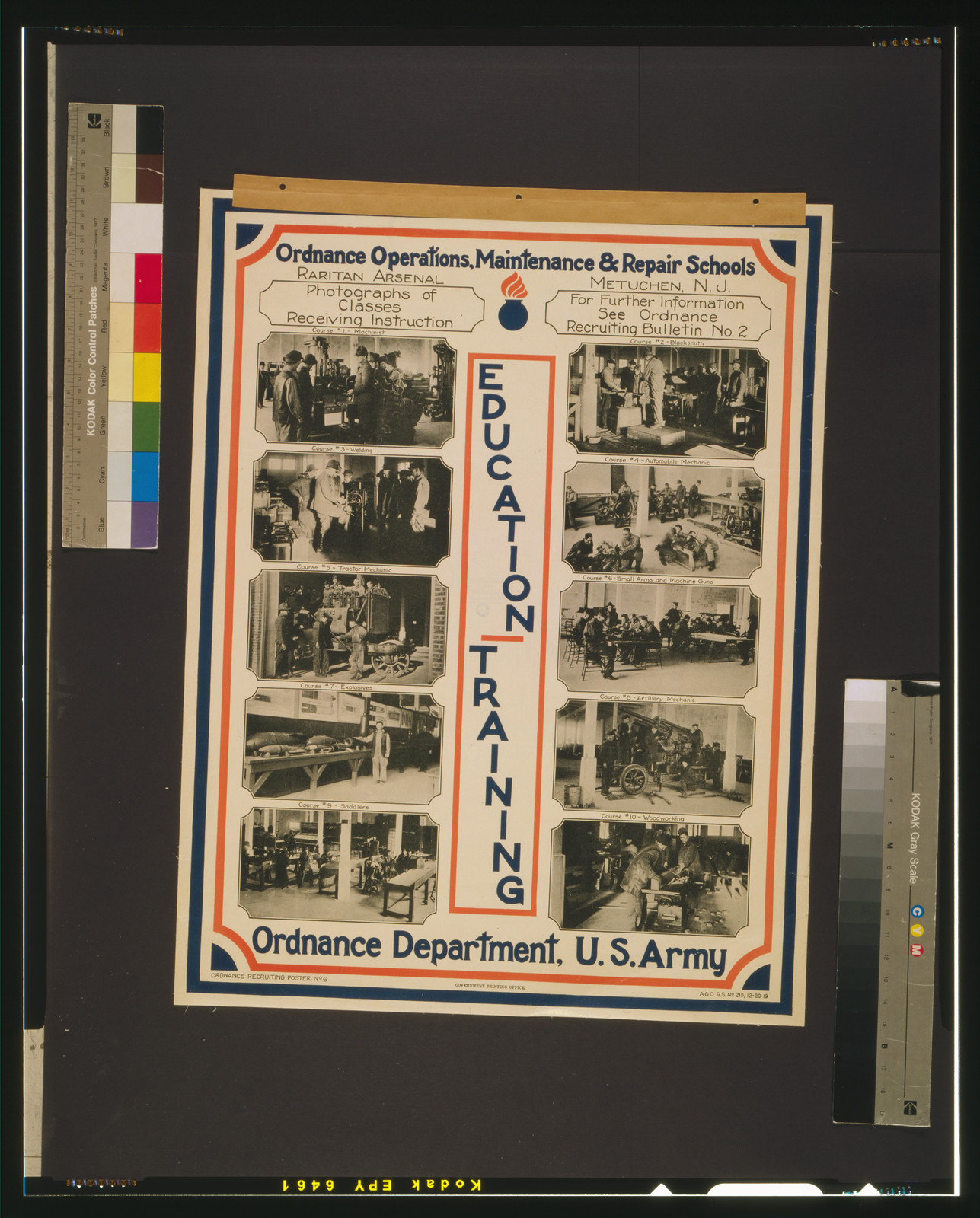 Education - training Ordnance operations, maintenance & repair schools, Ordnance Department, U.S. Army., Government Printing Office, [19]19. — vintage poster