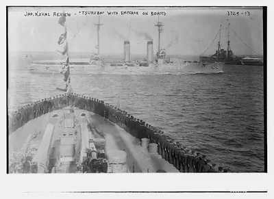 Jap. Naval review - TSUKUBA with Emperor aboard