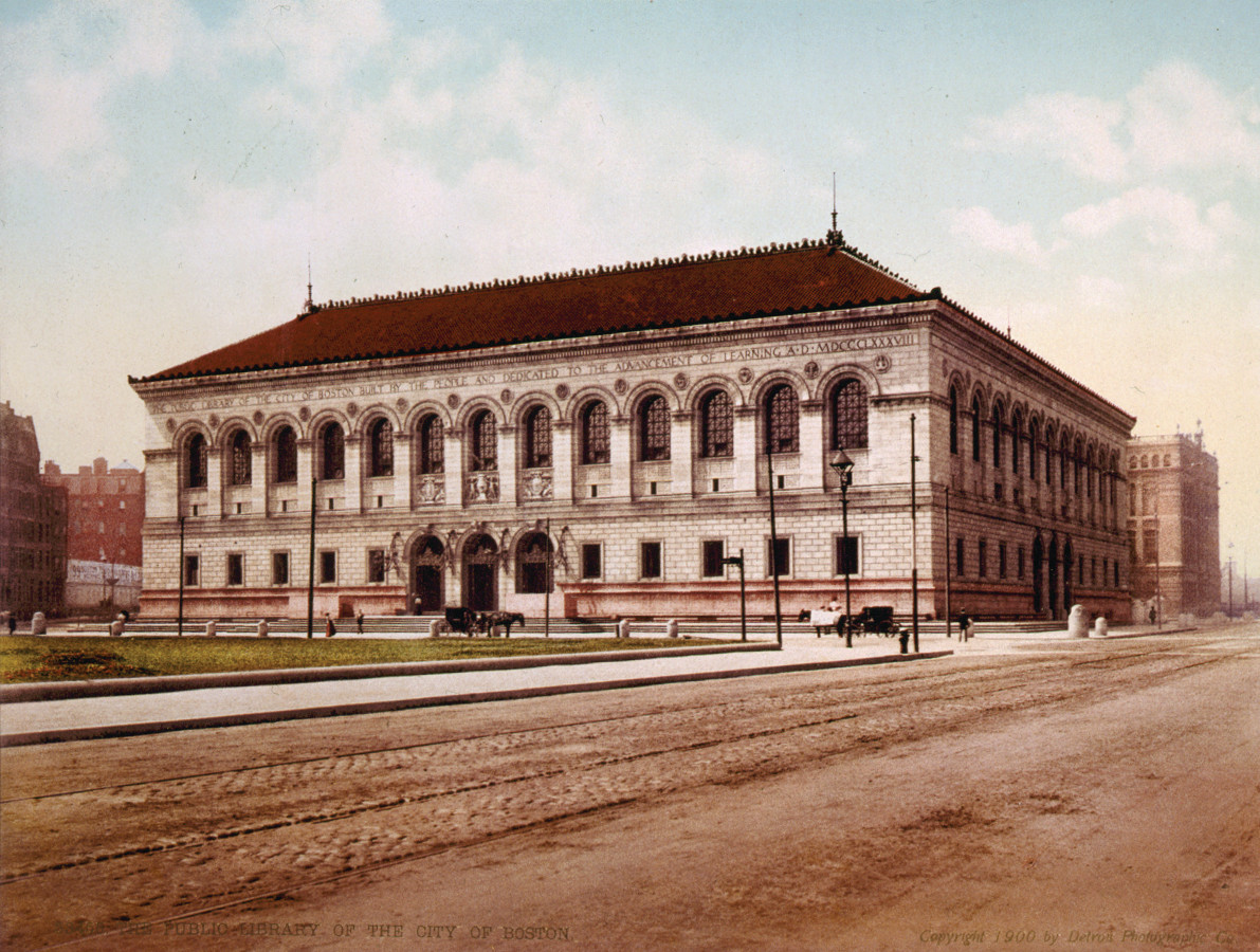 The Public Library of the City of Boston, c. 1900 — historic print