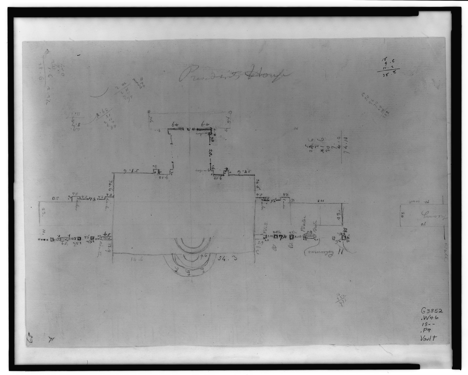 Vintage Building Photo - Washington, DC - Architectural drawing — historic drawing