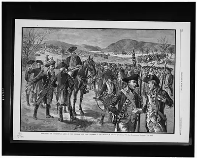 Disbanding the Continental Army, at New Windsor, New York, November 3, 1783 / drawn by H.A. Ogden.