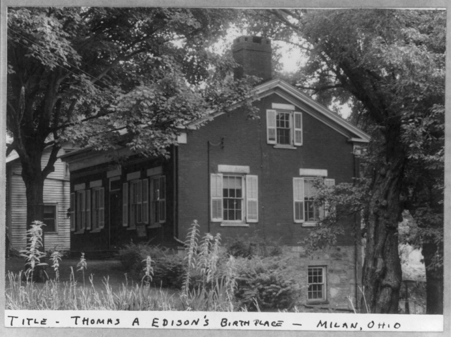 Thomas A. Edison's birthplace, Milan, Ohio, c1947. — historic photograph