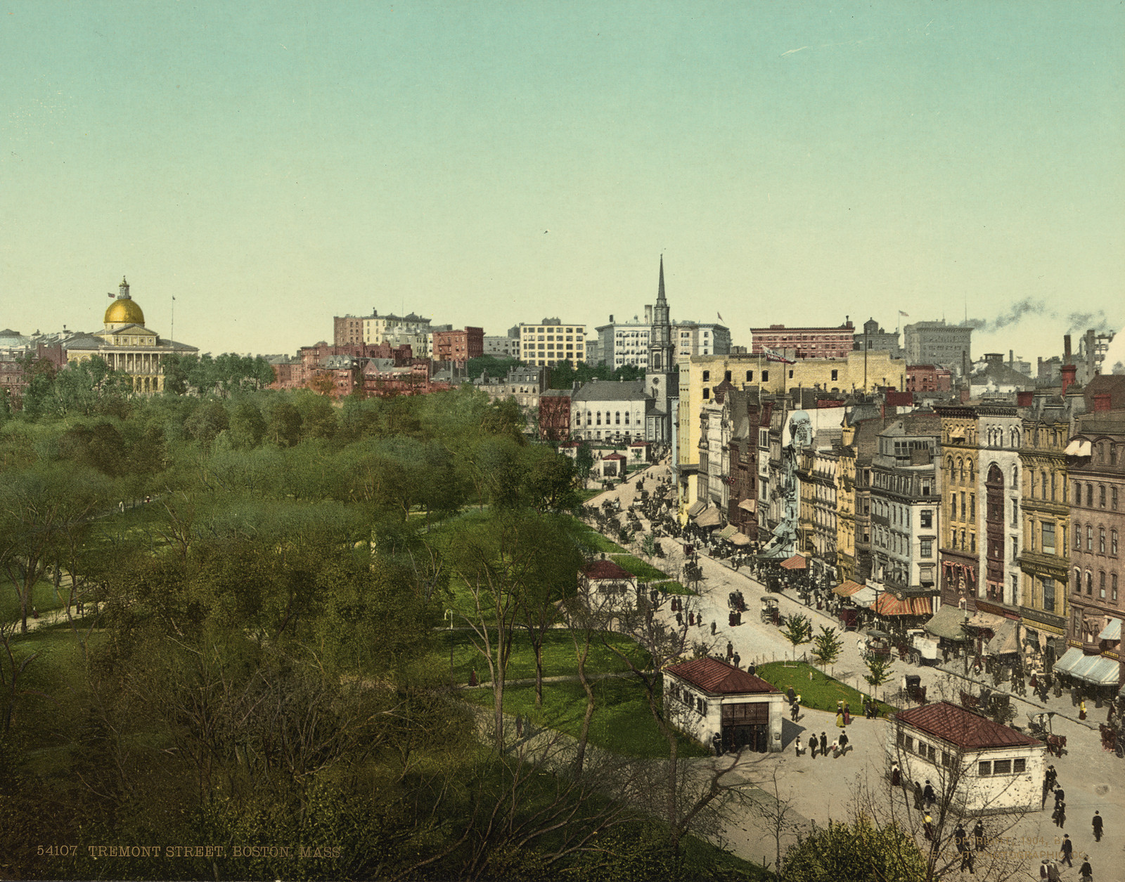 Tremont Street, Boston, Mass., seen over Boston Common — historic image