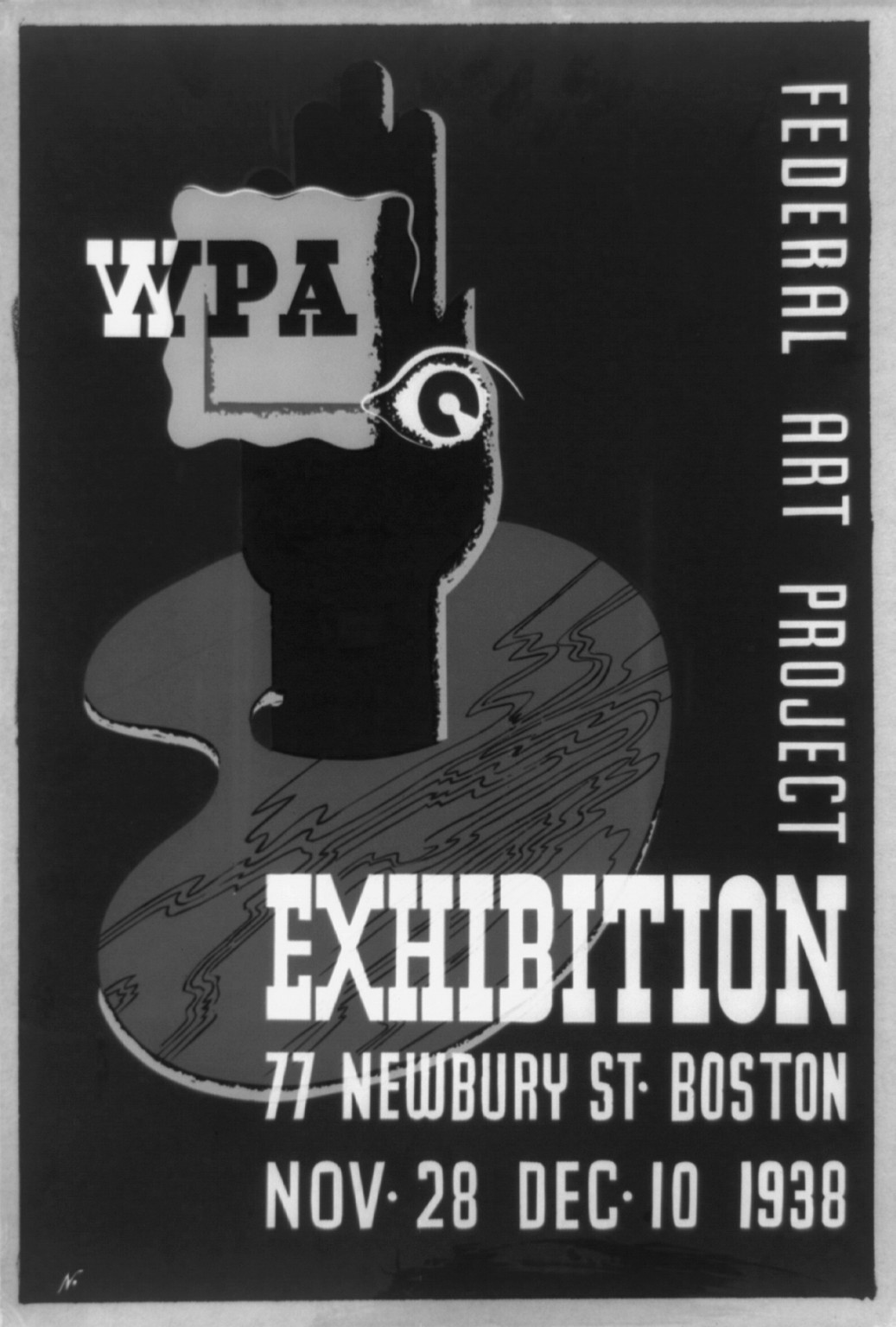 WPA Federal Art Project exhibition 77 Newbury St. Boston Nov. 28 Dec. 10 1938 / N., 1938 — vintage poster